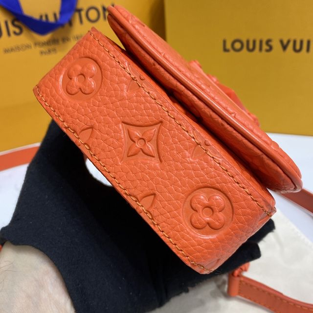 Louis vuitton original calfskin s-lock wearable wallet M81525 orange