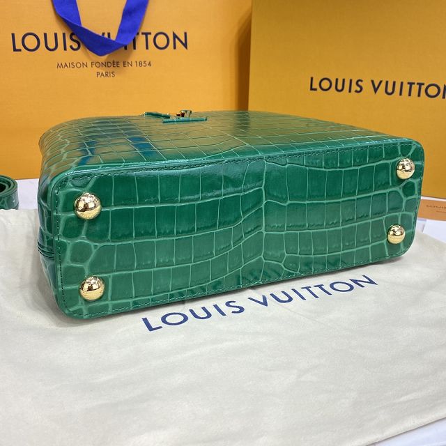 Louis vuitton original crocodile calfskin capucines BB handbag N92175 green