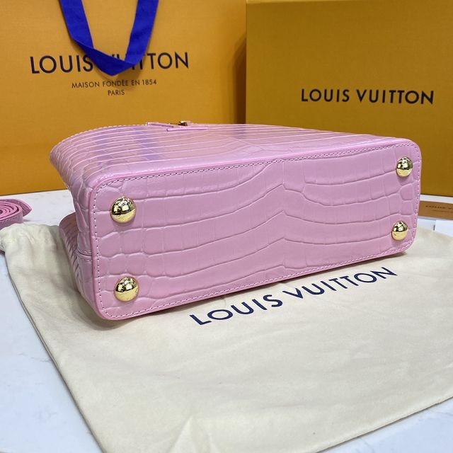 Louis vuitton original crocodile calfskin capucines BB handbag N92679 pink