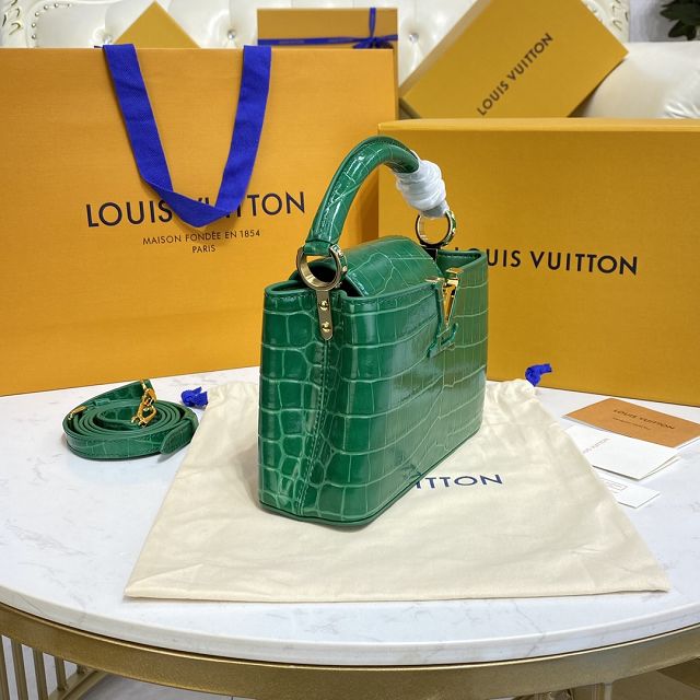 Louis vuitton original crocodile calfskin capucines mini handbag M56984 green