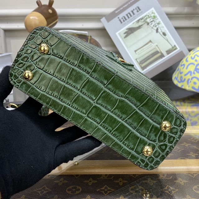 Louis vuitton original crocodile calfskin capucines mini handbag N93701 green