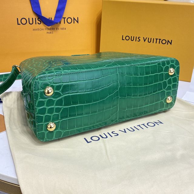 Louis vuitton original crocodile calfskin capucines mm handbag N94260 green