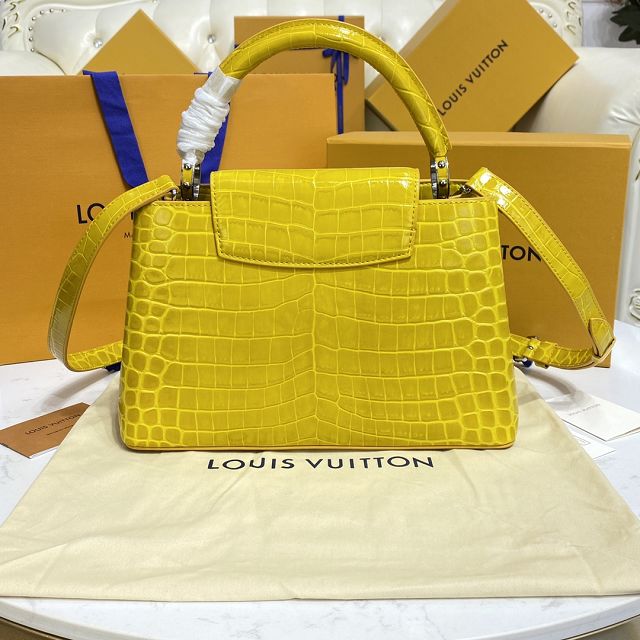 Louis vuitton original crocodile calfskin capucines mm handbag N94260 yellow