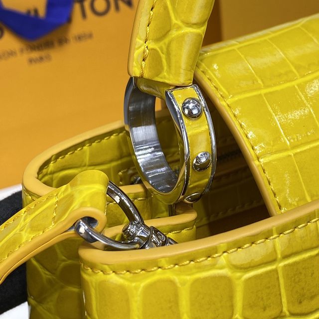 Louis vuitton original crocodile calfskin capucines mm handbag N94260 yellow