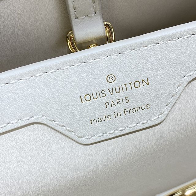 Louis vuitton original lambskin capucines mm handbag M55366 white