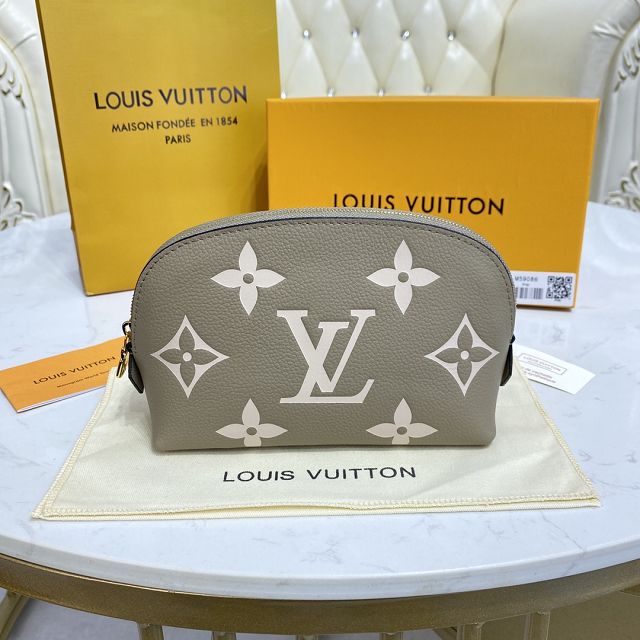 Louis vuitton original monogram calfskin cosmetic pouch M45951 grey