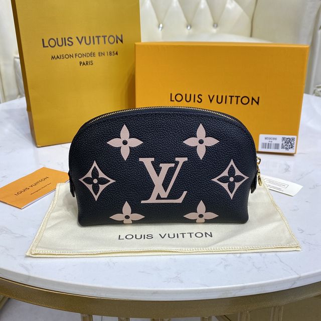 Louis vuitton original monogram calfskin cosmetic pouch m59086 black