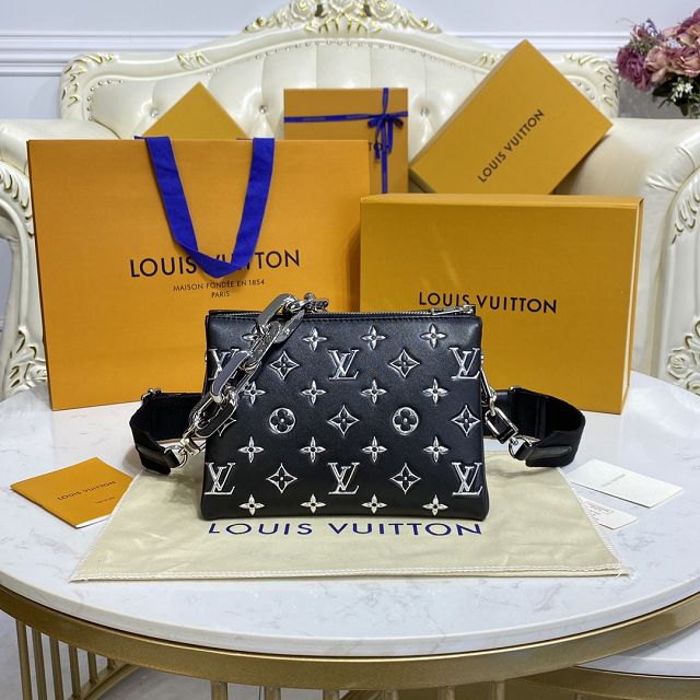 Louis vuitton original lambskin coussin BB bag M57993 black&silver