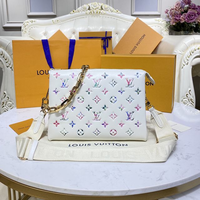 2023 Louis vuitton original lambskin coussin pm bag M21209 white