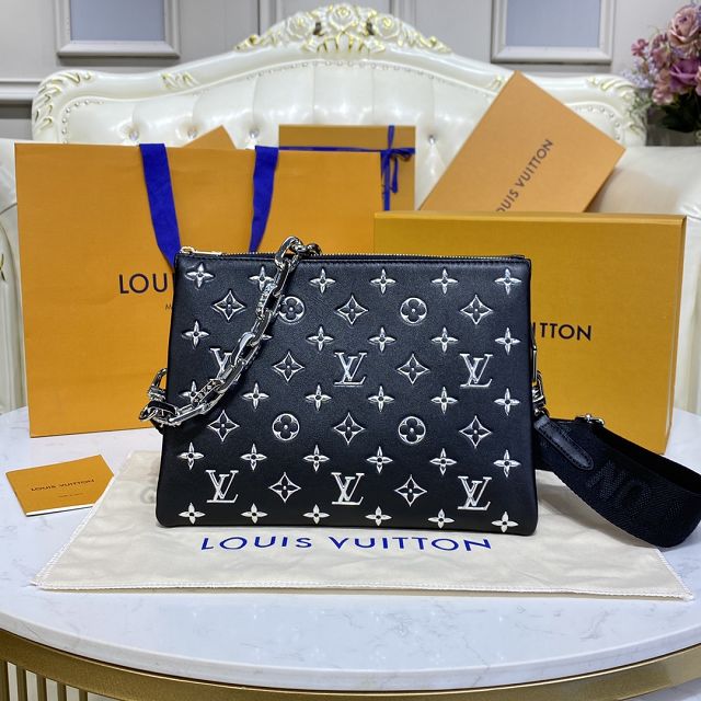 2023 Louis vuitton original lambskin coussin pm bag M57791 black&silver