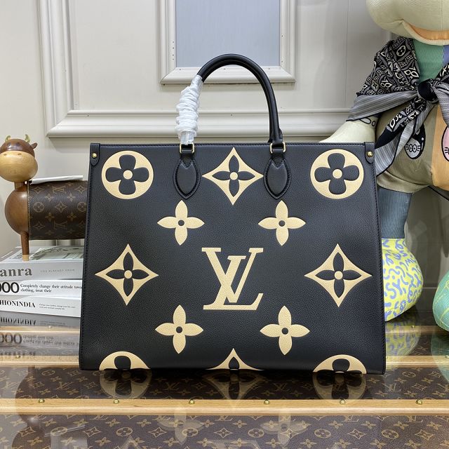 Louis vuitton original embossed calfskin onthego gm M45945 black