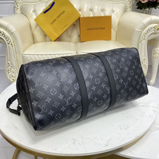 Louis vuitton original monogram eclipse keepall 45 bag m40569 black