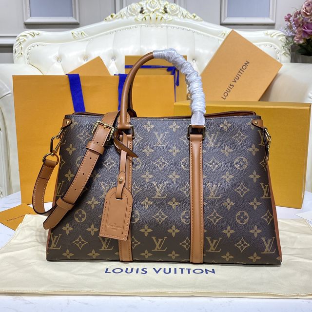 Louis vuitton original monogram soufflot handbag mm M44817 caramel