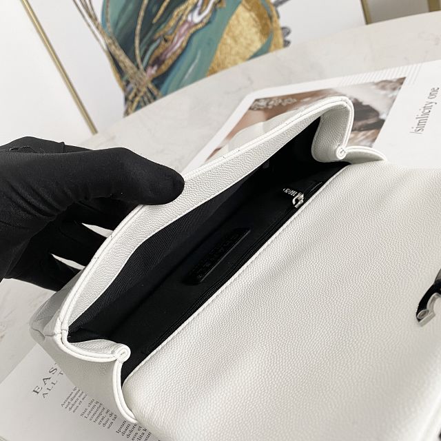 CC original grained calfskin mini flap bag AS2302 white