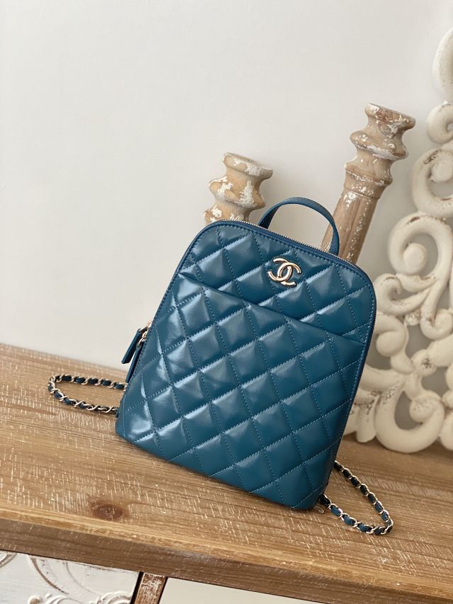 CC original calfskin small backpack AS3332 blue