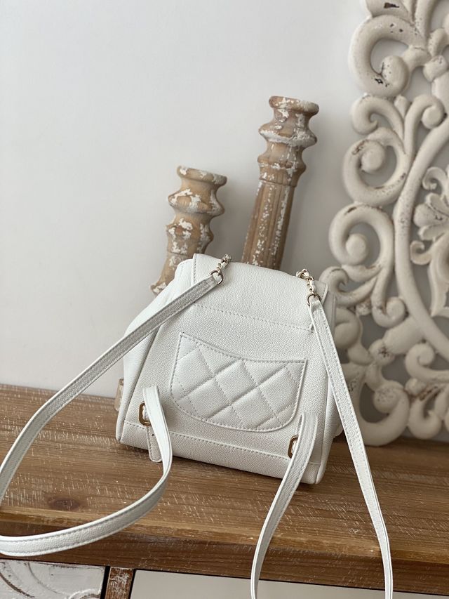 CC original grained calfskin mini backpack AS3530 white