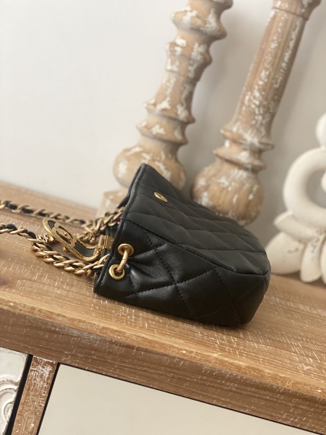 2022 CC original lambskin small hobo handbag AS3475 black