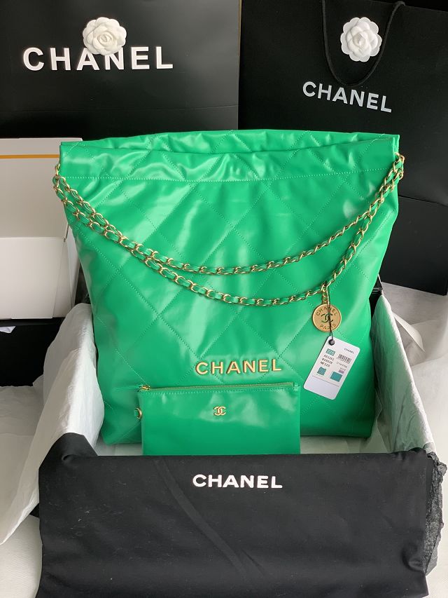 CC original calfskin 22 large handbag AS3262 green