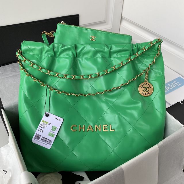 CC original calfskin 22 medium handbag AS3261 green