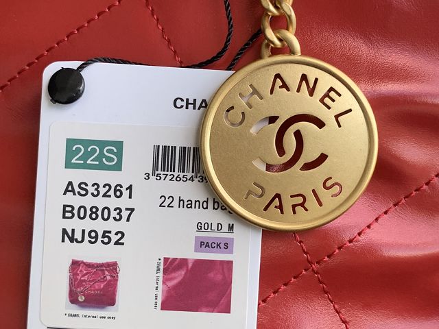 CC original calfskin 22 medium handbag AS3261 red