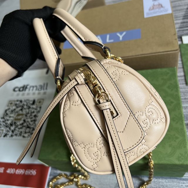 2023 GG original matelasse leather mini bag 702251 beige