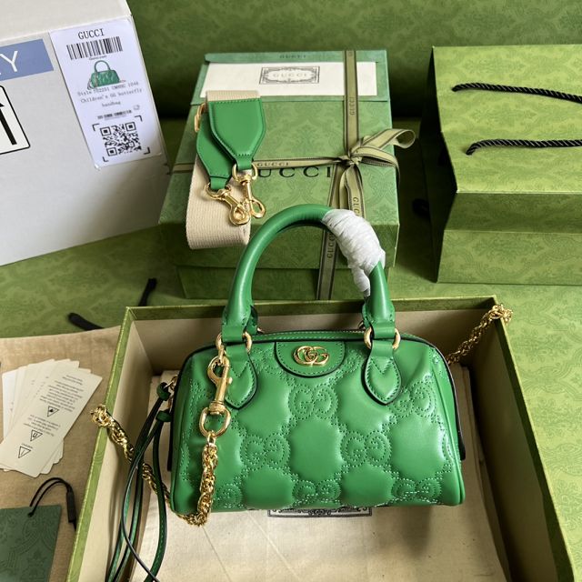 2023 GG original matelasse leather mini bag 702251 green