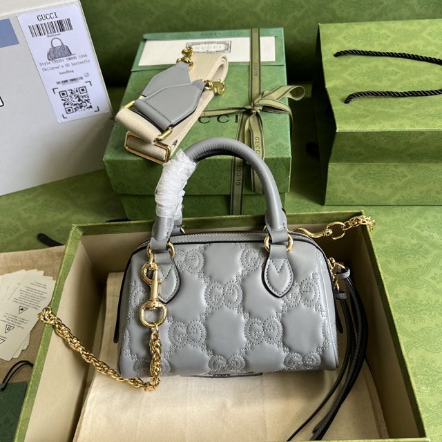 2023 GG original matelasse leather mini bag 702251 grey