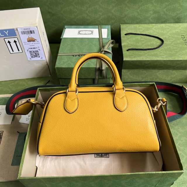 GG original calfskin mini duffle bag 702397 yellow