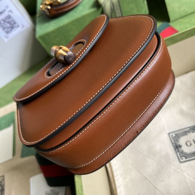 2022 GG original calfskin mini top handle bag 686864 brown