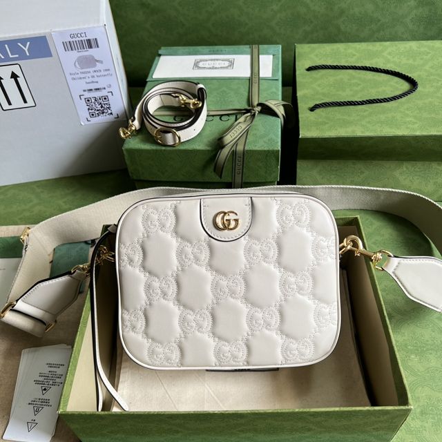 GG original matelasse leather small shoulder bag 702234 white