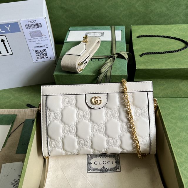 2022 GG original matelasse leather shoulder bag 702200 white