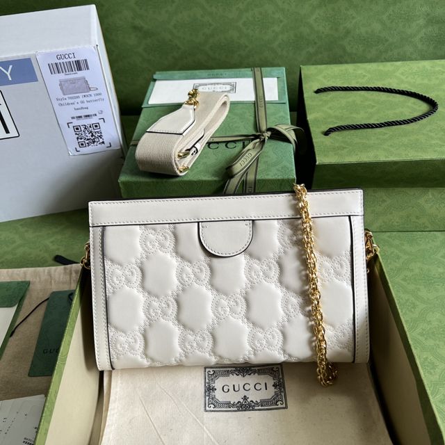 2022 GG original matelasse leather shoulder bag 702200 white