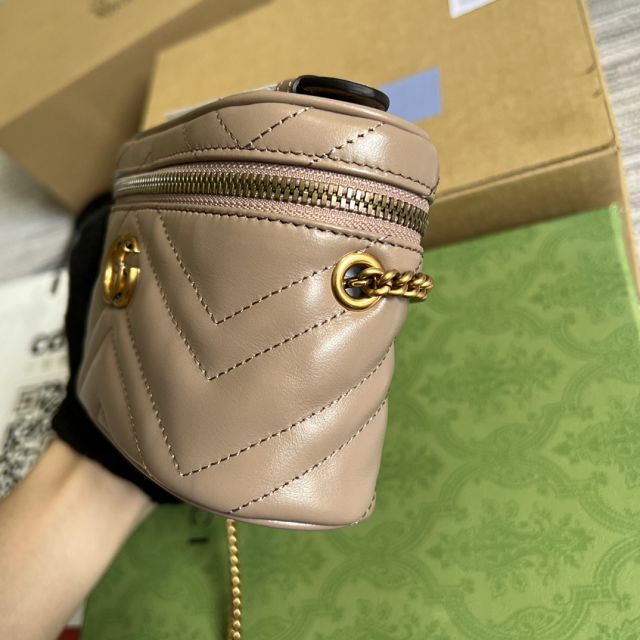 GG original calfskin mini top handle bag 699515 nude