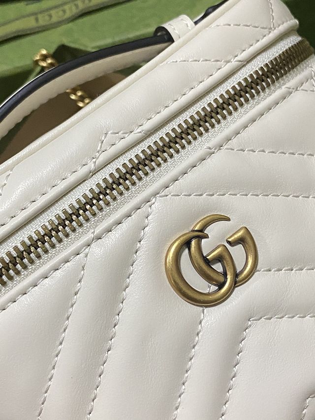 GG original calfskin mini top handle bag 699515 white