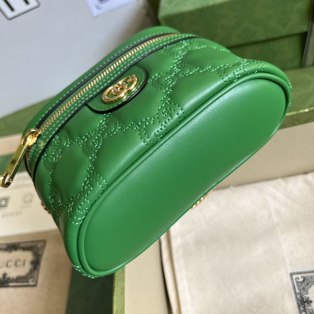 GG original matelasse leather top handle mini bag 723770 green