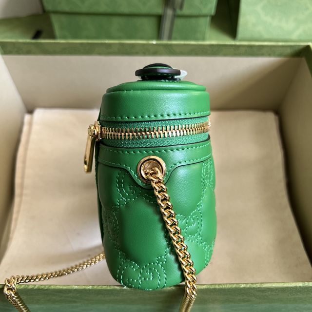 GG original matelasse leather top handle mini bag 723770 green