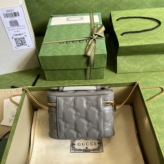 GG original matelasse leather top handle mini bag 723770 grey