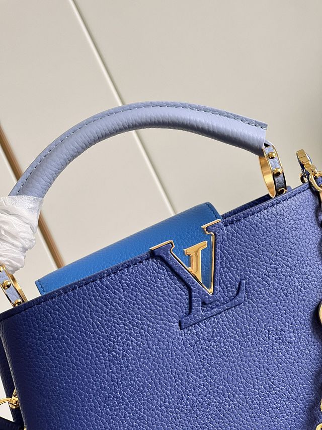 Louis vuitton original calfskin capucines BB handbag M20815 blue