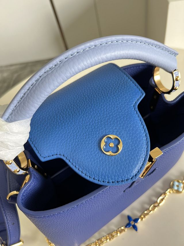 Louis vuitton original calfskin capucines BB handbag M20815 blue