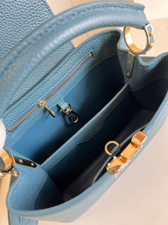 Louis vuitton original calfskin capucines BB handbag M92668 blue