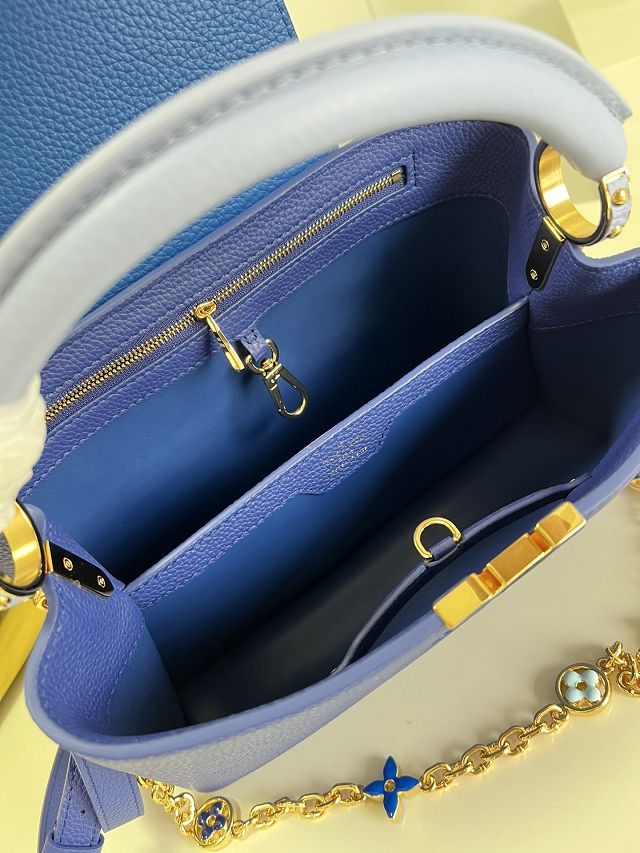 Louis vuitton original calfskin capucines mm handbag M20708 blue