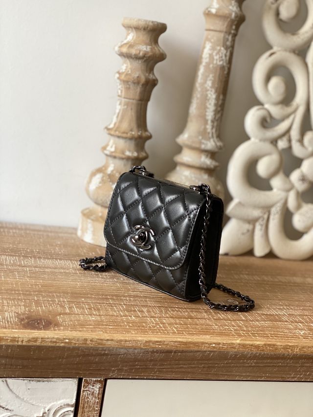 CC original lambskin mini wallet on chain A82769 allblack