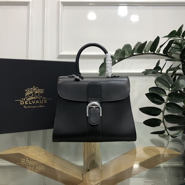 Delvaux original box calfskin brillant bag MM AA0555 black