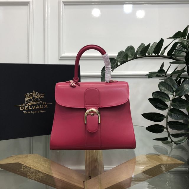 Delvaux original box calfskin brillant bag MM AA0555 burgundy