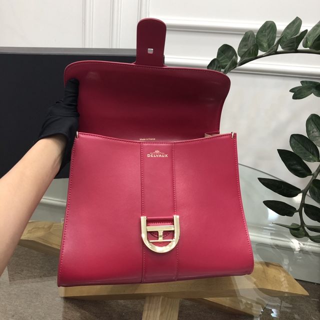 Delvaux original box calfskin brillant bag MM AA0555 burgundy