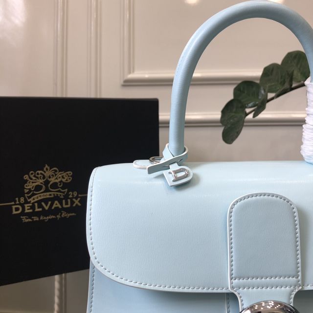 Delvaux original box calfskin brillant bag MM AA0555 light blue