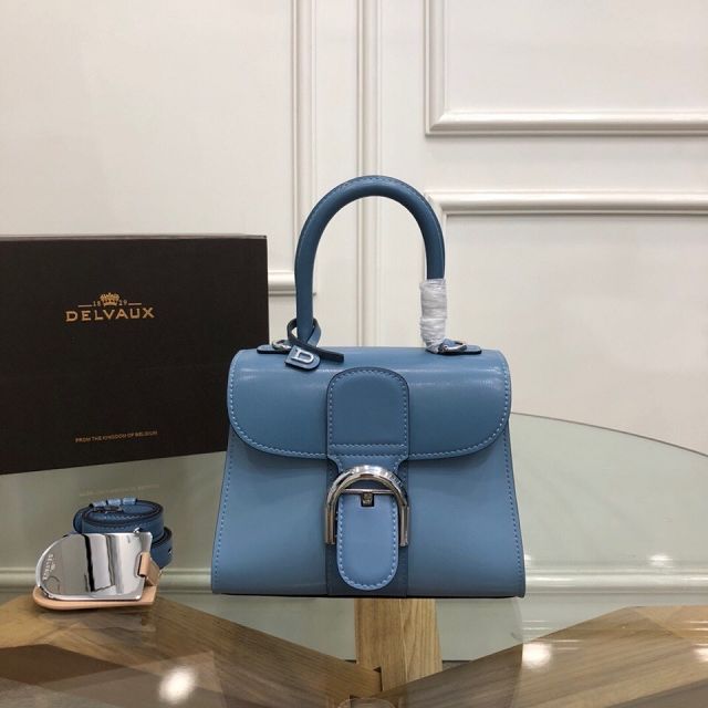 Delvaux original box calfskin brillant mini bag AA0406 blue