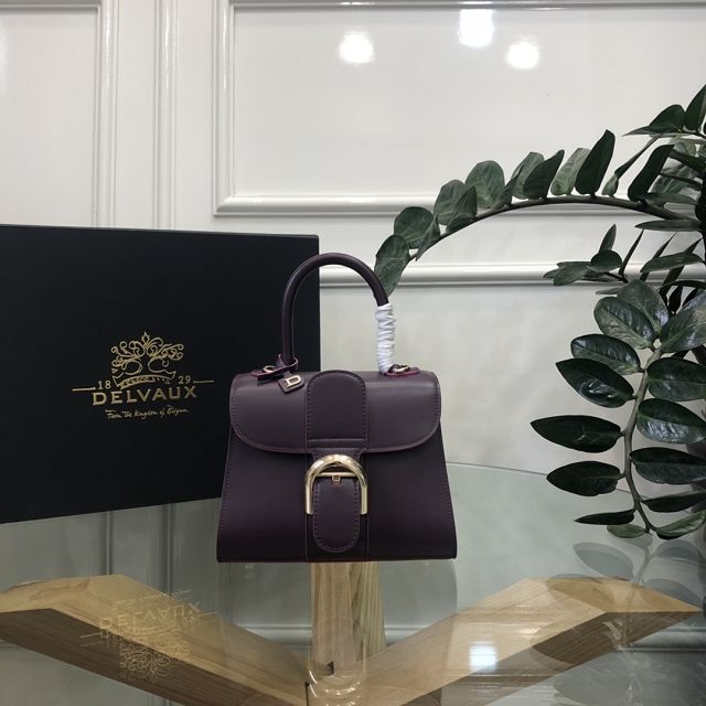 Delvaux original box calfskin brillant mini bag AA0406 dark purple