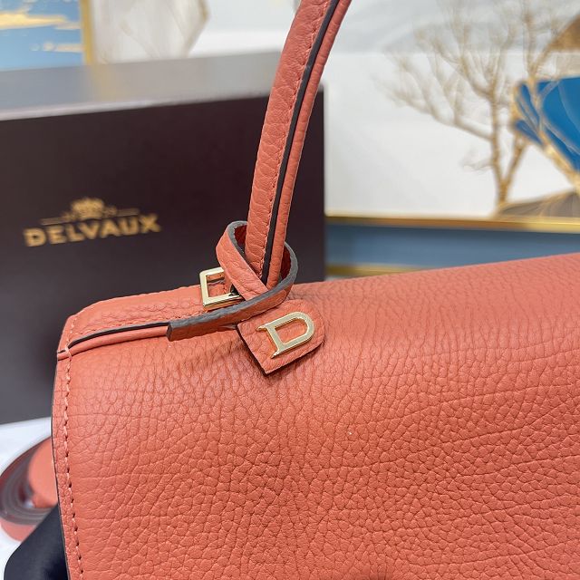 Delvaux original grained calfskin tempete medium bag AA0562 hibiscus