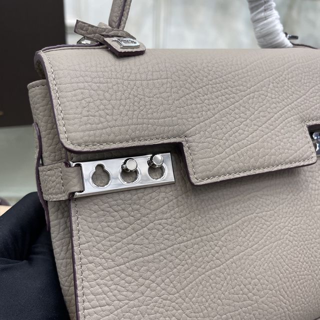 Delvaux original grained calfskin tempete pm bag AA0505 light grey